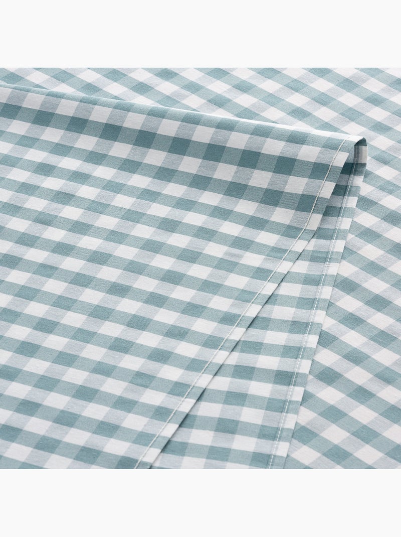 Nappe anti-taches à carreaux vichy, tissée, toucher textile - Gamusi. Bleu turquoise - Kiabi