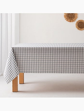 Nappe anti-taches à carreaux vichy, tissée, toucher textile - Gamusi.