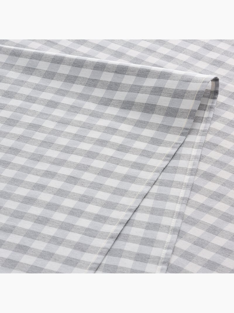 Nappe anti-taches à carreaux vichy, tissée, toucher textile - Gamusi. Gris clair - Kiabi