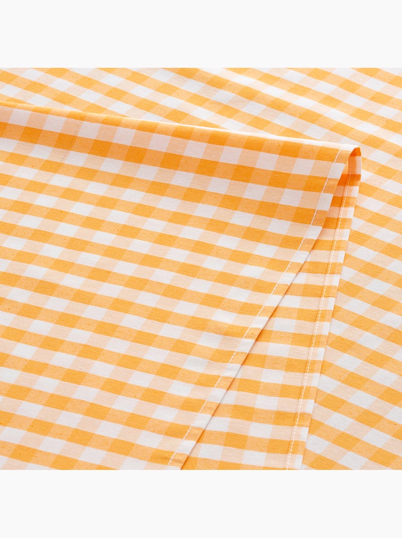 Nappe anti-taches à carreaux vichy, tissée, toucher textile - Gamusi. Jaune - Kiabi