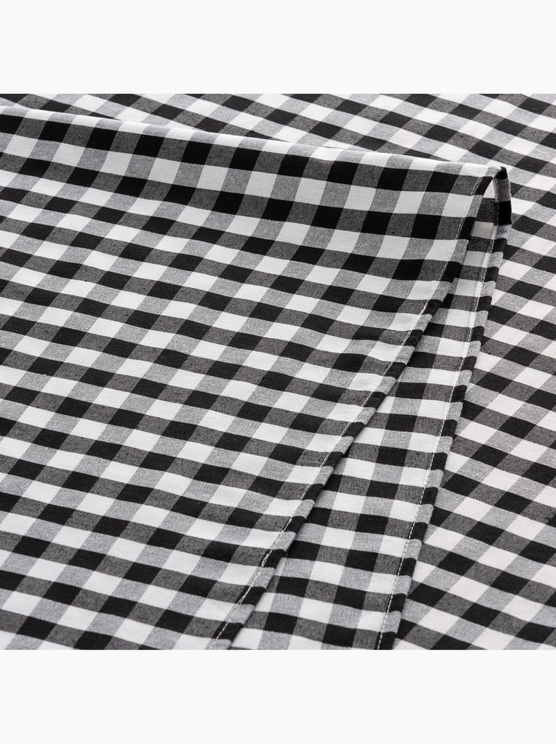 Nappe anti-taches à carreaux vichy, tissée, toucher textile - Gamusi. Noir - Kiabi