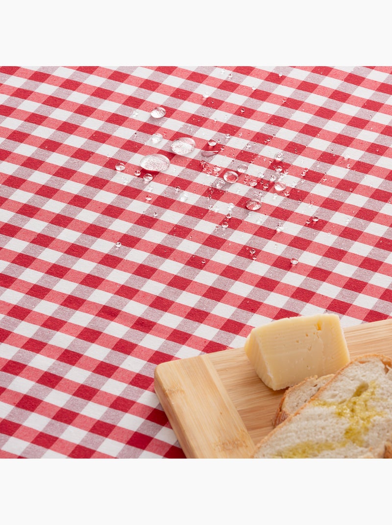 Nappe anti-taches à carreaux vichy, tissée, toucher textile - Gamusi. Rouge - Kiabi