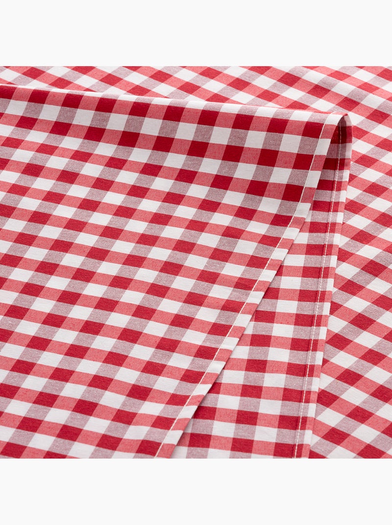 Nappe anti-taches à carreaux vichy, tissée, toucher textile - Gamusi. Rouge - Kiabi