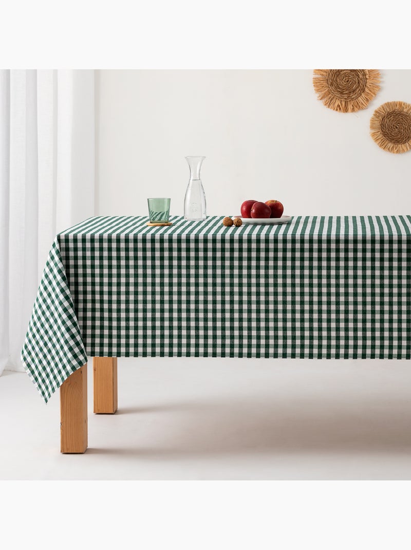 Nappe anti-taches à carreaux vichy, tissée, toucher textile - Gamusi. Vert - Kiabi
