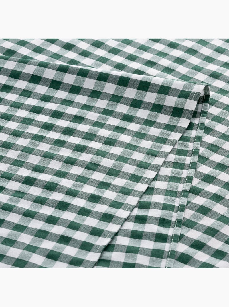 Nappe anti-taches à carreaux vichy, tissée, toucher textile - Gamusi. Vert - Kiabi