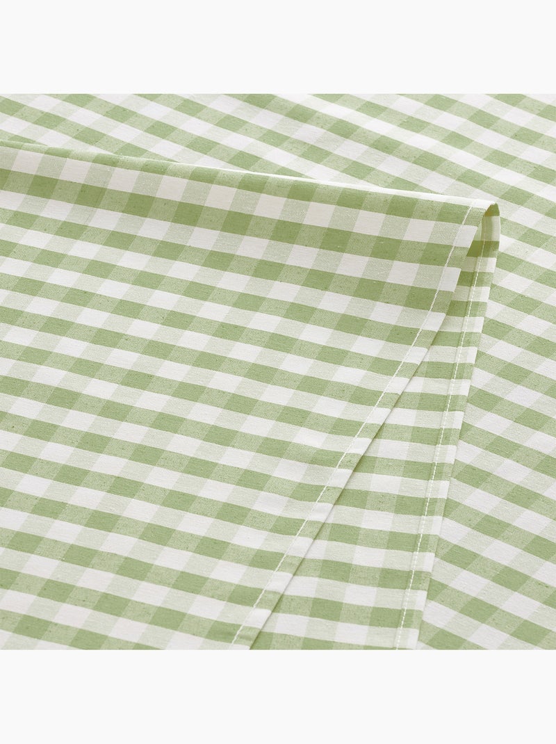 Nappe anti-taches à carreaux vichy, tissée, toucher textile - Gamusi. Vert olive - Kiabi
