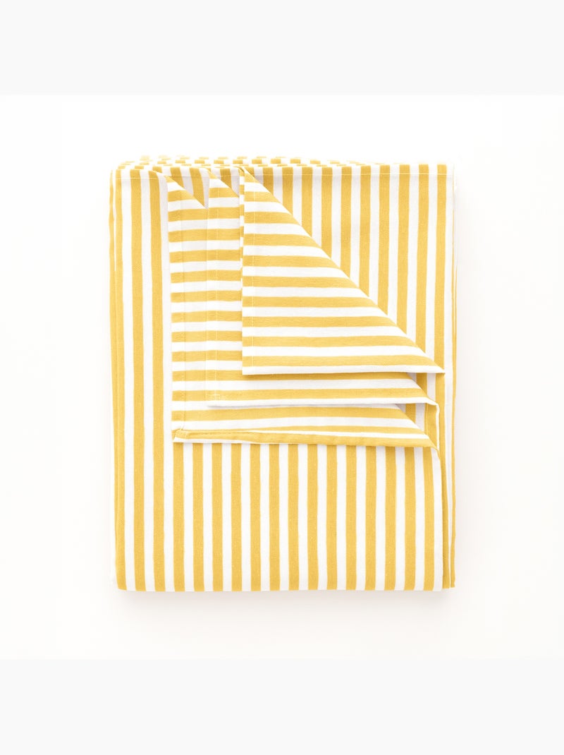 Nappe anti-taches en coton à fines rayures - gamusi. Jaune - Kiabi
