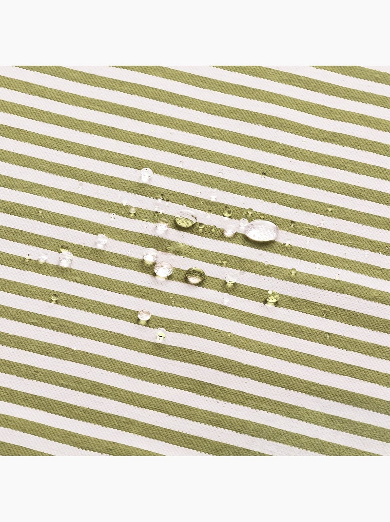 Nappe anti-taches en coton à fines rayures - gamusi. Vert - Kiabi