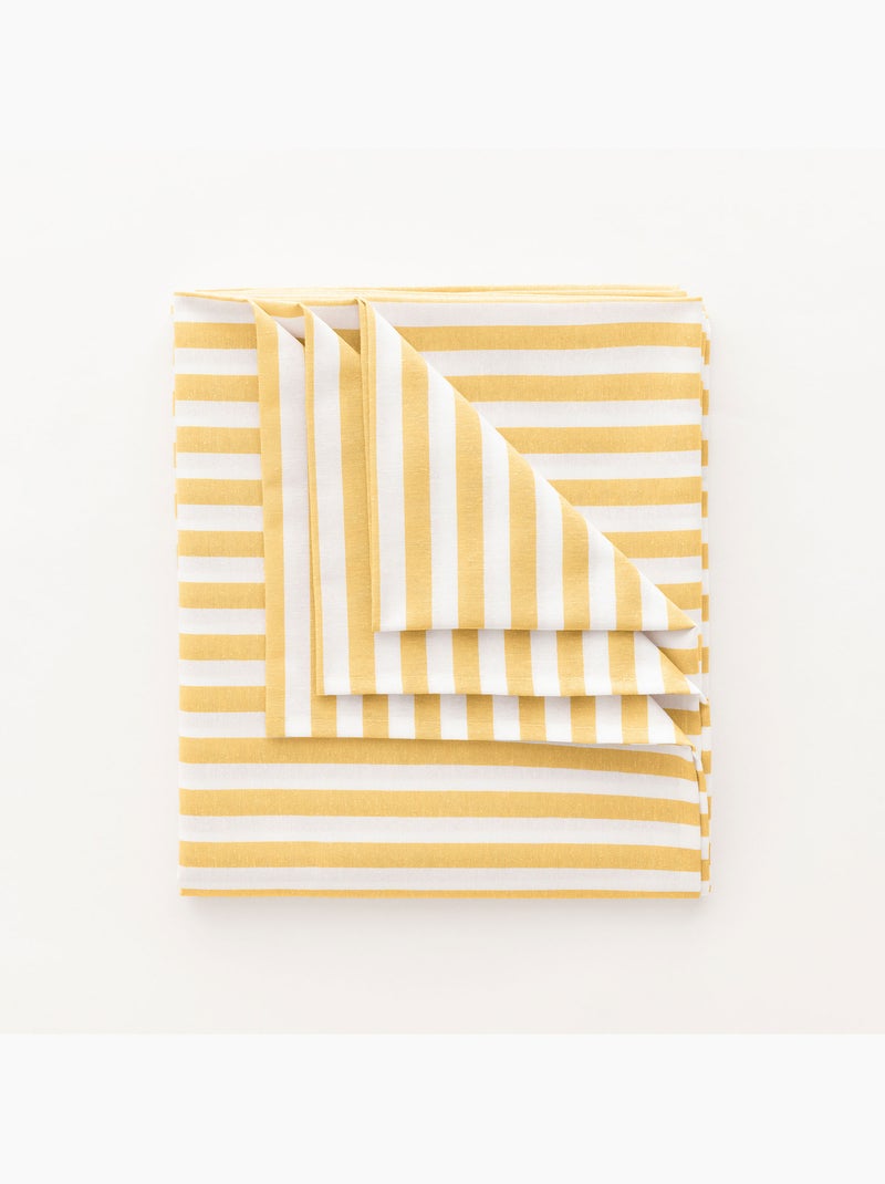 Nappe anti-taches en coton à larges rayures - gamusi. Jaune - Kiabi