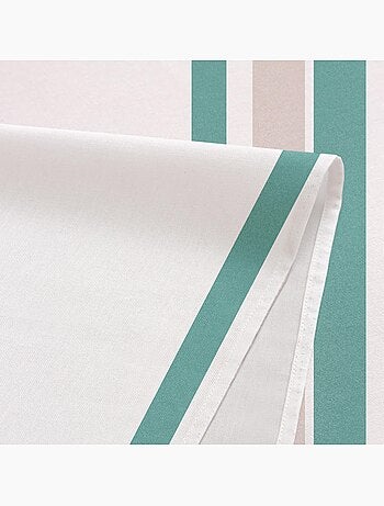 Nappe anti-taches en coton, motif à larges rayures, tombé naturel, effet tissu - Gamusi.