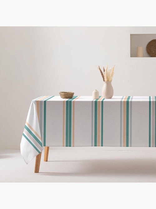 Nappe anti-taches en coton, motif à larges rayures, tombé naturel, effet tissu - Gamusi. - Kiabi