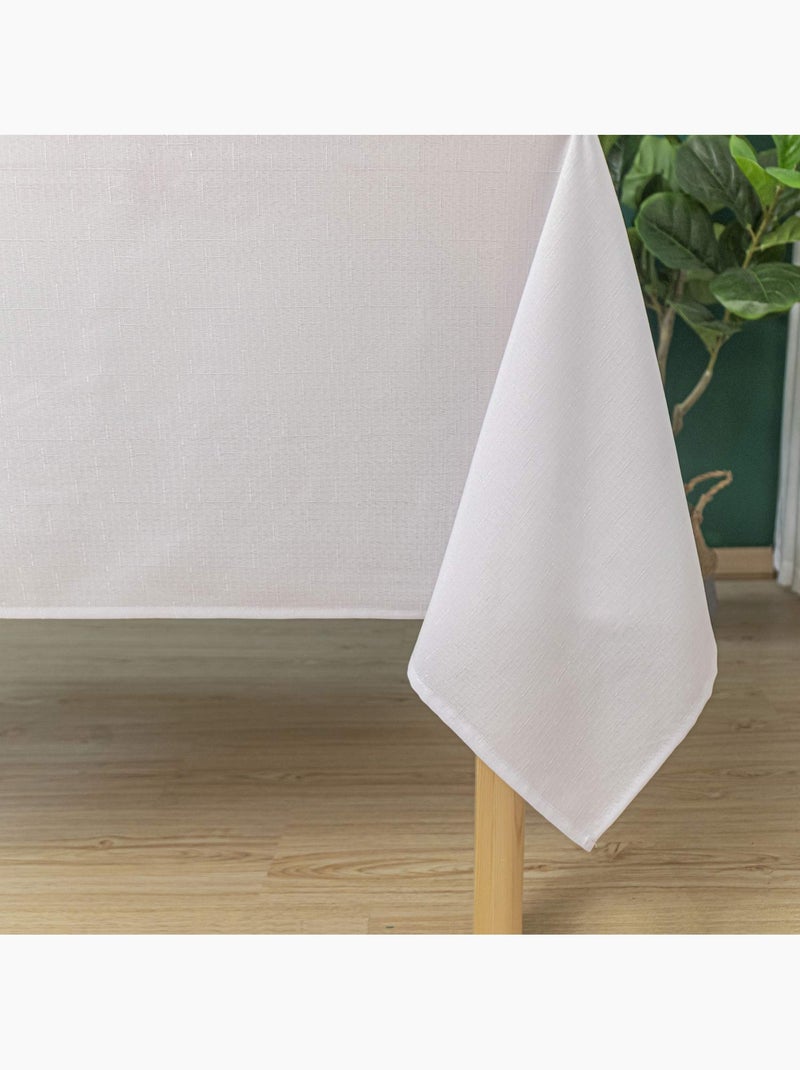 Nappe anti tâches et infroissable  -  - Effet chiné Blanc - Kiabi
