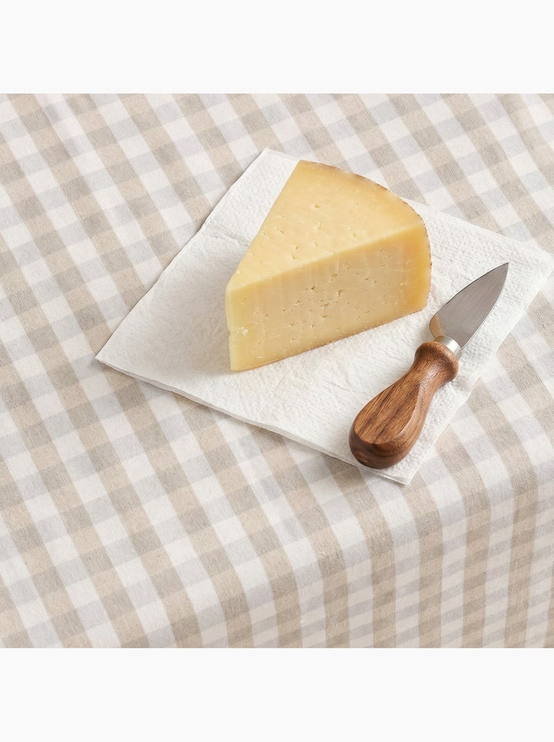Nappe antitache à carreaux vichy. Coton tissé, toucher naturel - Gamusi. Ocre - Kiabi