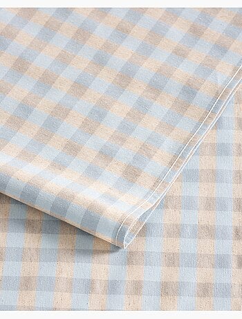 Nappe antitache à carreaux vichy. Mélange de coton et lin tissé, toucher naturel - Gamusi.