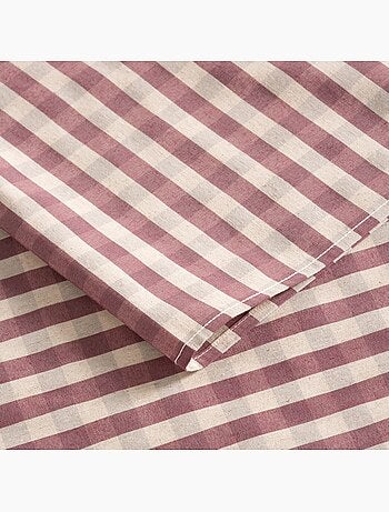 Nappe antitache à carreaux vichy. Mélange de coton et lin tissé, toucher naturel - Gamusi.