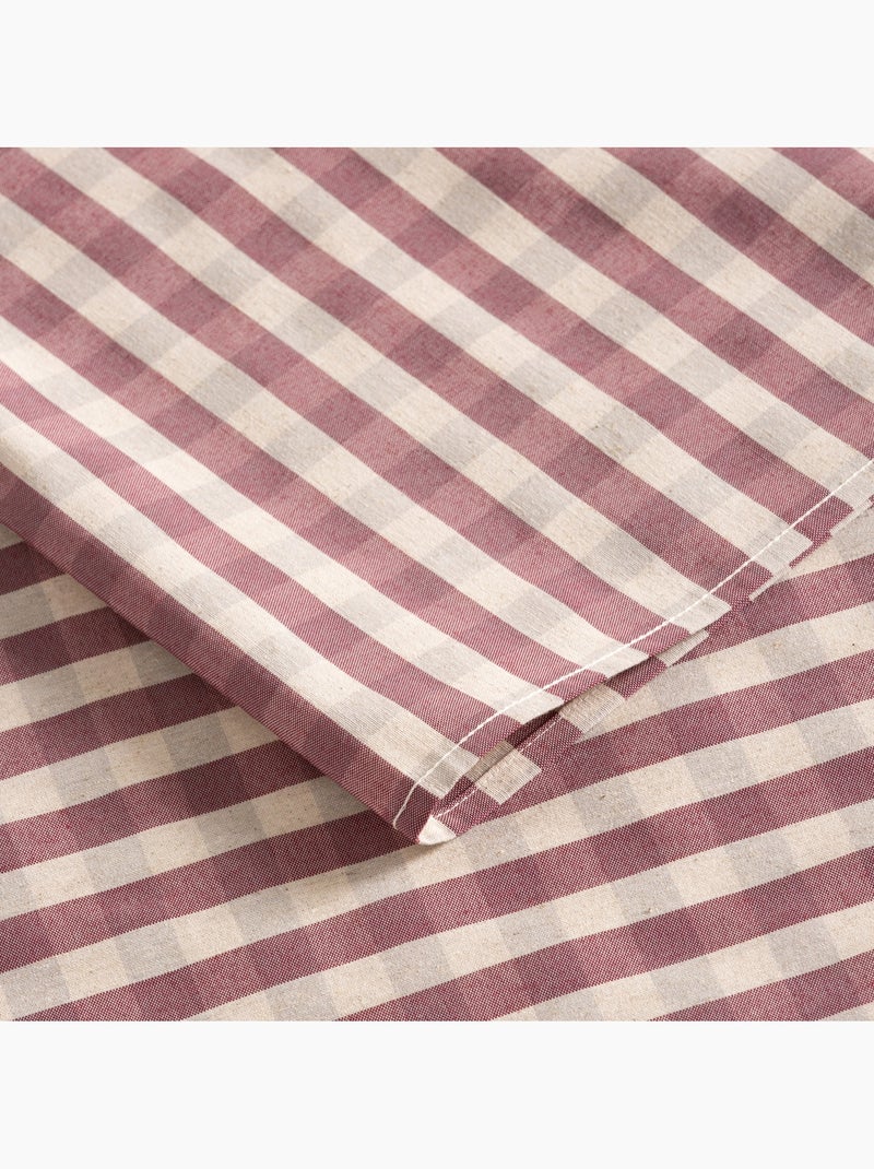 Nappe antitache à carreaux vichy. Mélange de coton et lin tissé, toucher naturel - Gamusi. Grenade - Kiabi