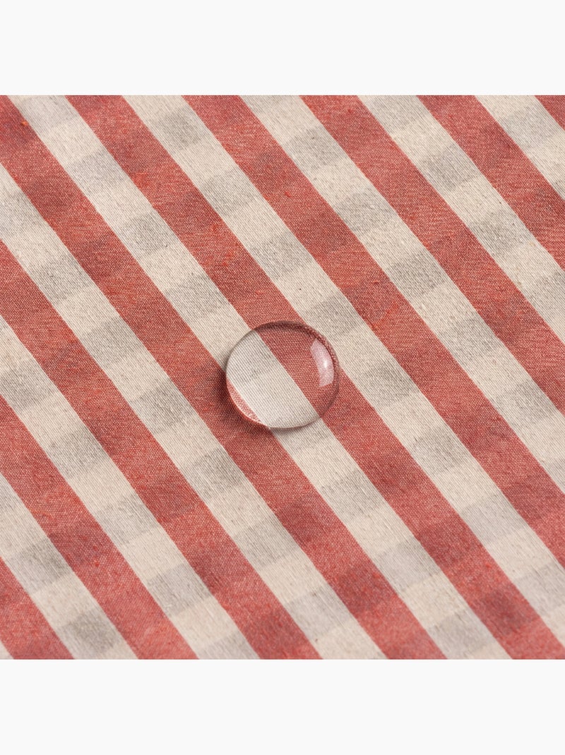 Nappe antitache à carreaux vichy. Mélange de coton et lin tissé, toucher naturel - Gamusi. Rouge - Kiabi