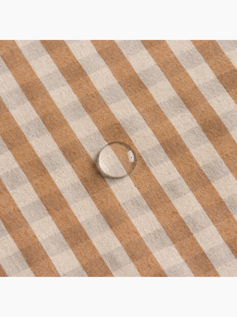 Nappe antitache à carreaux vichy. Mélange de coton et lin tissé, toucher naturel - Gamusi. Taupe - Kiabi