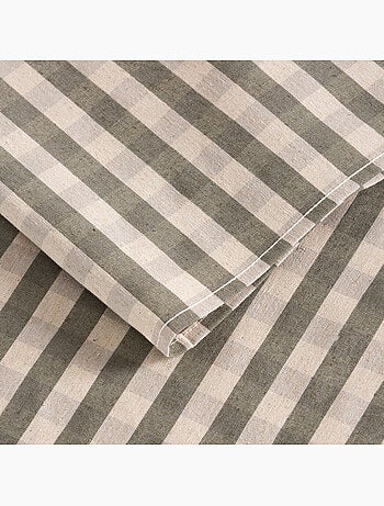 Nappe antitache à carreaux vichy. Mélange de coton et lin tissé, toucher naturel - Gamusi.