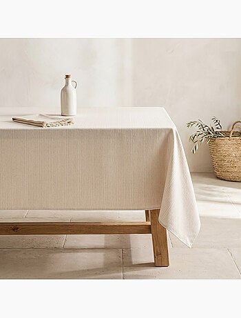 Nappe antitache avec tissu texturé à fines rayures - Gamusi.
