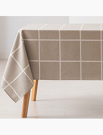 Nappe antitache avec tissu texturé, motif à grands carreaux - Gamusi.