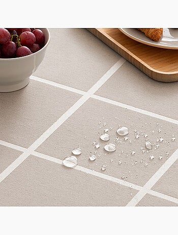 Nappe antitache avec tissu texturé, motif à grands carreaux - Gamusi.
