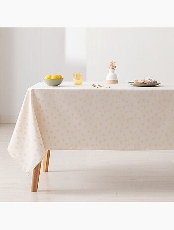 Nappe antitache avec tissu texturé, motif à pois - Gamusi.