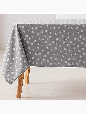 Nappe antitache avec tissu texturé, motif à pois - Gamusi.