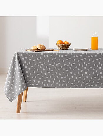 Nappe antitache avec tissu texturé, motif à pois - Gamusi.