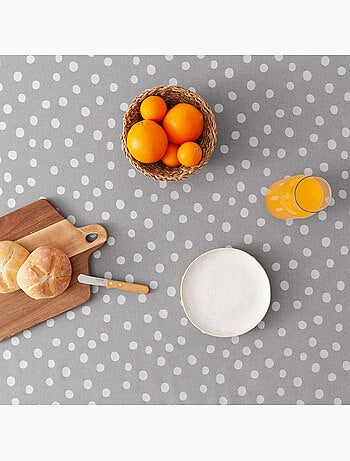 Nappe antitache avec tissu texturé, motif à pois - Gamusi.