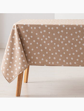 Nappe antitache avec tissu texturé, motif à pois - Gamusi.