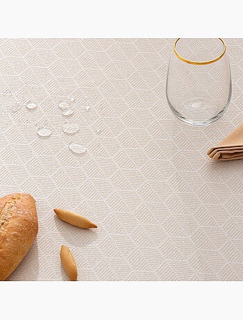 Nappe antitache avec tissu texturé, motif nid d'abeille - Gamusi.