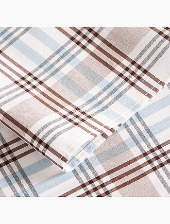 Nappe antitache motif tartan, toucher et tombé naturels - Gamusi.