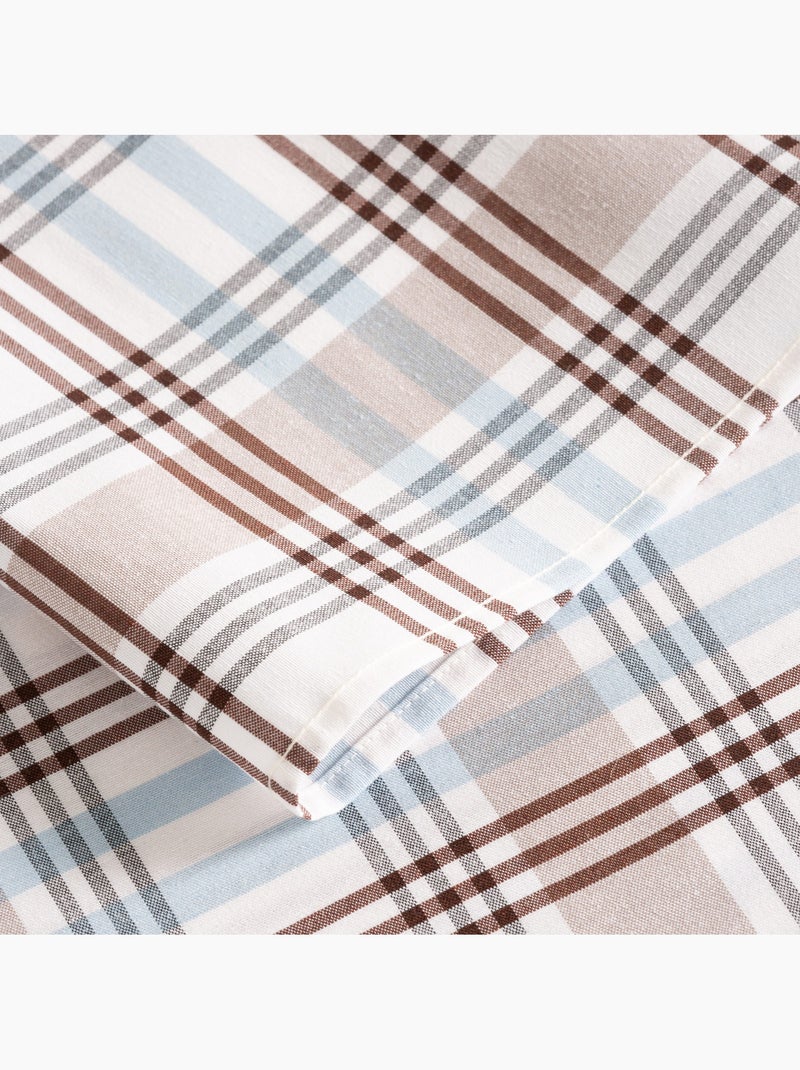 Nappe antitache motif tartan, toucher et tombé naturels - Gamusi. Bleu - Kiabi