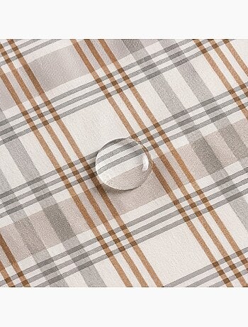 Nappe antitache motif tartan, toucher et tombé naturels - Gamusi.