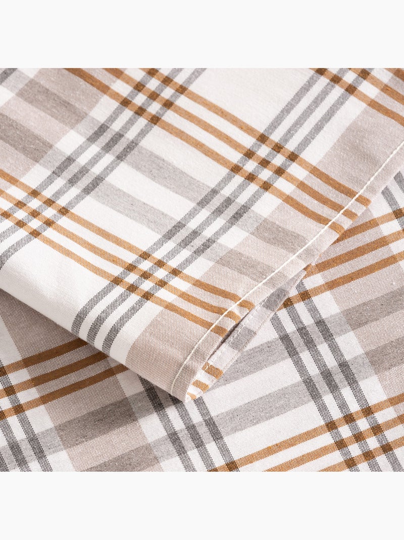 Nappe antitache motif tartan, toucher et tombé naturels - Gamusi. Camel - Kiabi
