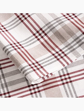 Nappe antitache motif tartan, toucher et tombé naturels - Gamusi.