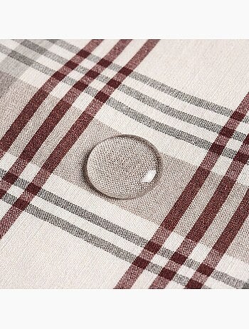 Nappe antitache motif tartan, toucher et tombé naturels - Gamusi.
