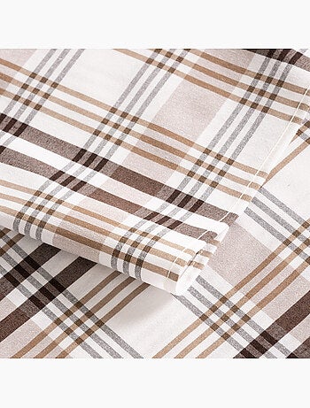 Nappe antitache motif tartan, toucher et tombé naturels - Gamusi.