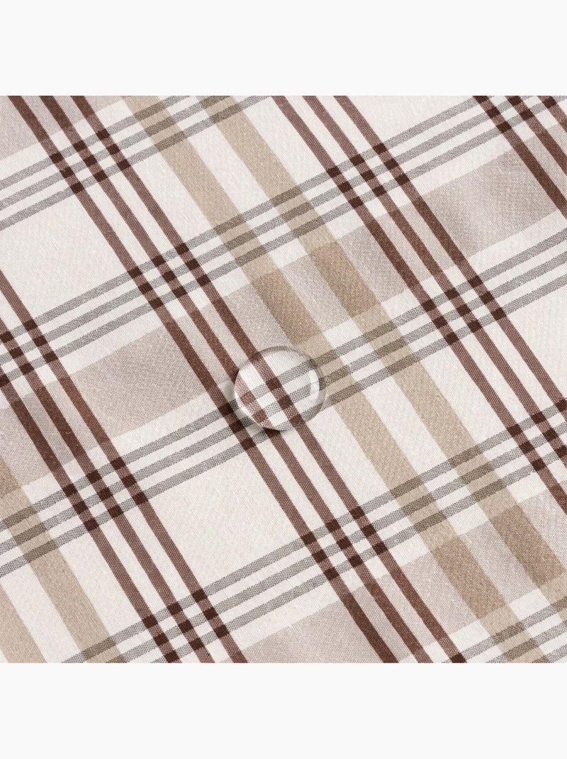 Nappe antitache motif tartan, toucher et tombé naturels - Gamusi. Sable - Kiabi