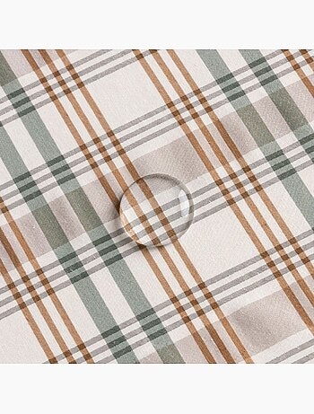 Nappe antitache motif tartan, toucher et tombé naturels - Gamusi.