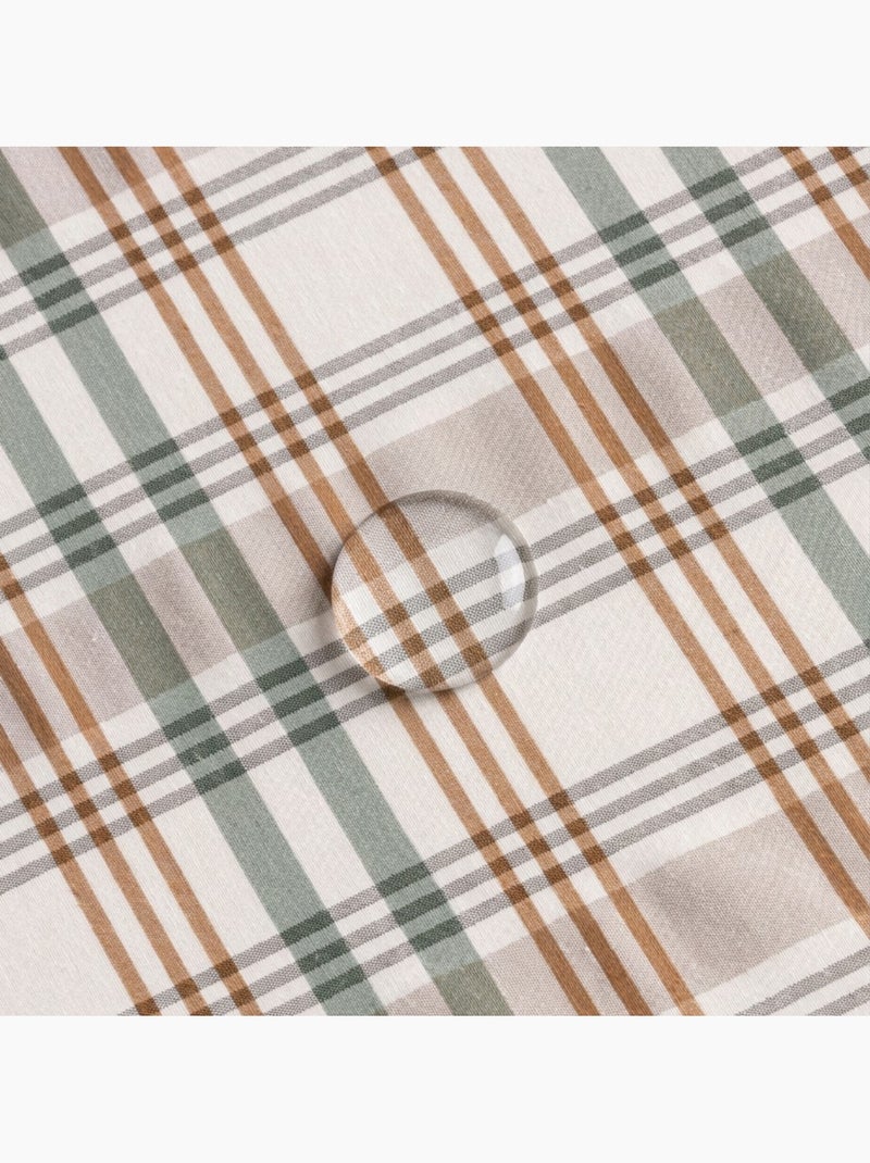 Nappe antitache motif tartan, toucher et tombé naturels - Gamusi. Vert d'eau - Kiabi