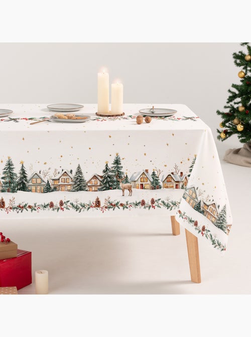 Nappe de noël antitache en coton, imprimé de noël - gamusi - Kiabi Nappe de noël antitache en coton, imprimé de noël - gamusi - Kiabi