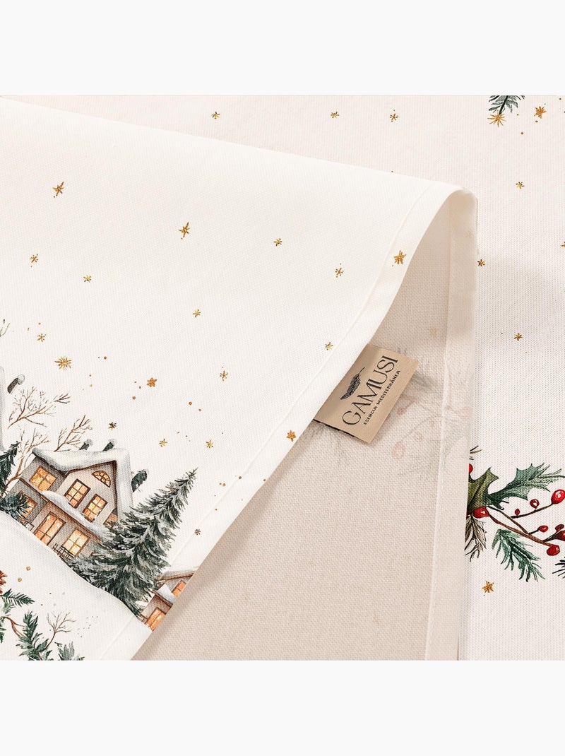 Nappe de noël antitache en coton, imprimé de noël - gamusi Multicolore - Kiabi