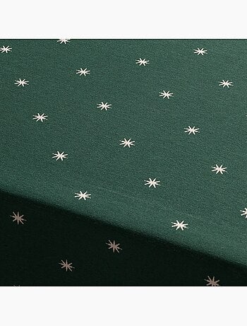 Nappe de noël avec fil lurex et étoiles brodées en relief - gamusi.