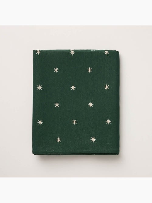 Nappe de noël avec fil lurex et étoiles brodées en relief - gamusi. - Kiabi Nappe de noël avec fil lurex et étoiles brodées en relief - gamusi. - Kiabi