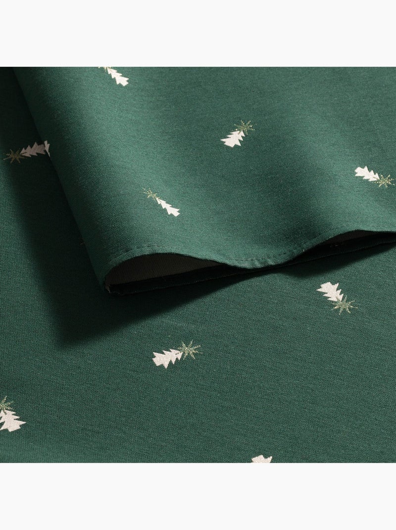 Nappe de noël avec fil lurex et sapins brodés en relief - gamusi. Vert - Kiabi