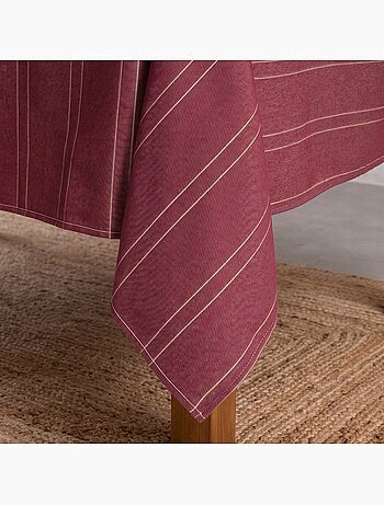 Nappe de noël avec rayures en fil lurex en relief - gamusi.