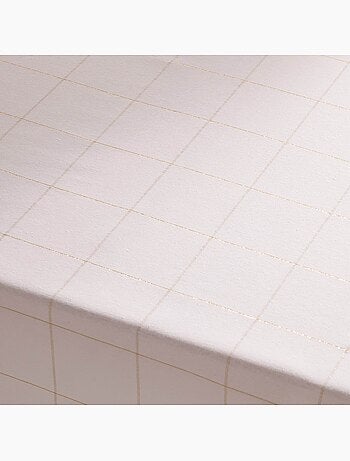 Nappe de noël en coton à carreaux avec fil lurex en relief - gamusi.