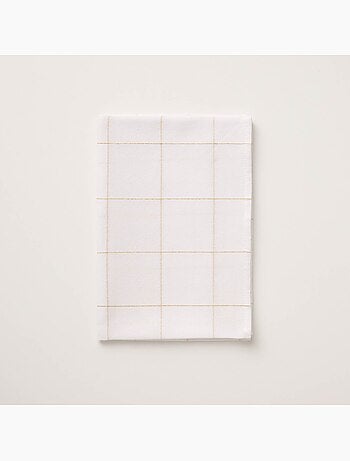Nappe de noël en coton à carreaux avec fil lurex en relief - gamusi.